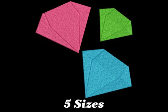 3D Crystal Diamond Icon: A Sparkling Embroidery Gem
