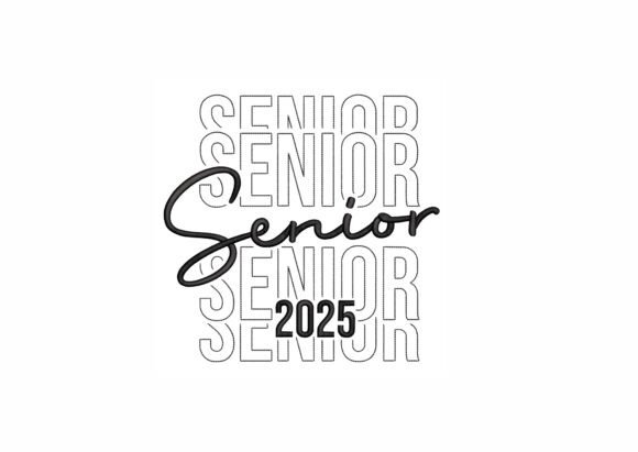 Bold Senior 2025 Embroidery for Graduation