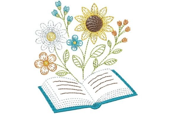 Book and Flowers: A Charming Sketch for Merch