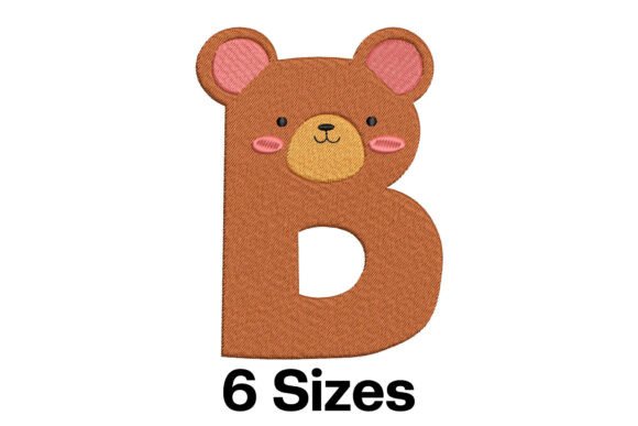 Charming Funny Bear Alphabet Letter B Design