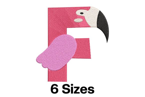 Charming Funny Flamingo Alphabet Letter F