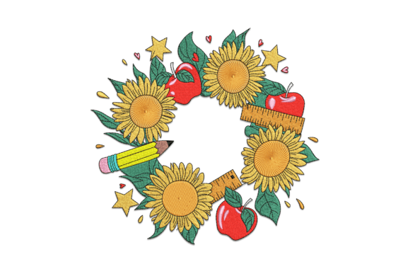 Charming Teacher Sunflower Wreath Design
