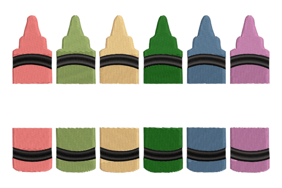 Colorful Crayon Split: A Whimsical Embroidery Design