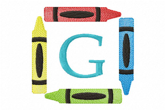 Crayons Frame Monogram Letter G for Seasonal Gifts