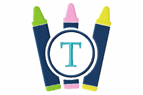 Crayons Frame Monogram Letter T: A Charming Touch